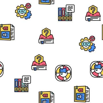 Information And Client Supporting Vector Seamless Pattern Illustrazione stock