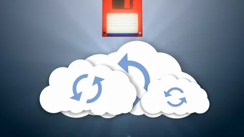 Information and the cloud. Cloud-based media storage. Secure online storage Stock Footage 87783290