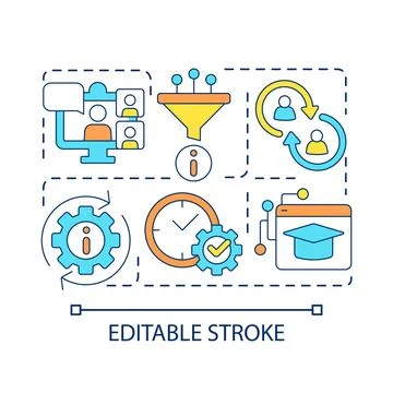 Information and communication technology for life concept icon Stock Illustration
