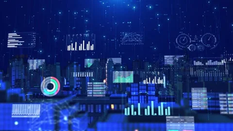 Information and digital smart city Stock Footage 259394340