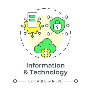 Information and technology multi color concept icon 스톡 일러스트