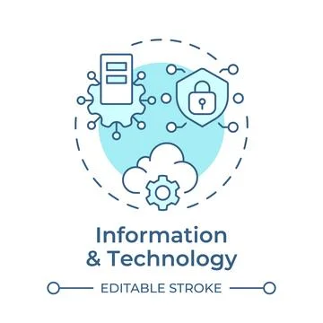 Information and technology soft blue concept icon Illustrazione stock