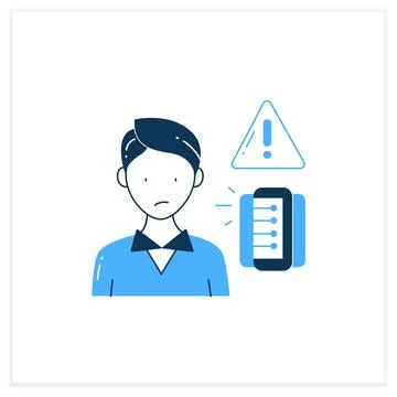 Information anxiety flat icon Illustrazione stock