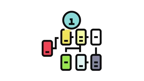 Information architecture ux ui design color icon animation Stock Footage 326102679