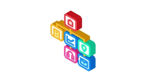 Information architecture ux ui design isometric icon animation Stock Footage 327286585