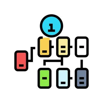 Information architecture ux ui design color icon vector illustration Stock Illustration