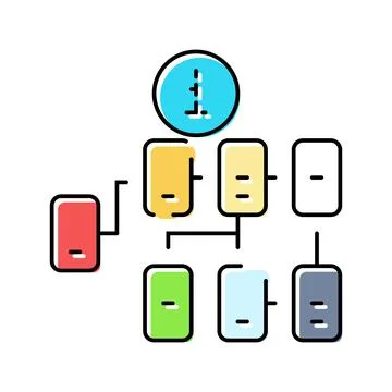 Information architecture ux ui design color icon vector illustration Stock Illustration