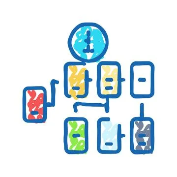Information architecture ux ui design icon doodle illustration Stock Illustration