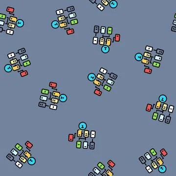 Information architecture ux ui design vector seamless pattern Illustrazione stock