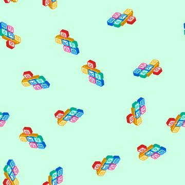 Information architecture ux ui design isometric icon seamless pattern Stock Illustration