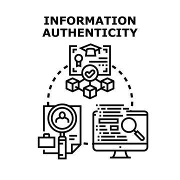 Information authenticity and verification process concept 스톡 일러스트