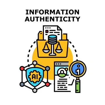 Information authenticity concept vector illustrating data verification 스톡 일러스트
