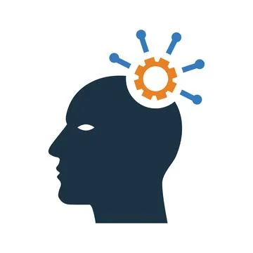 Information, big data, head icon. Simple editable vector design isolated on.. Illustrazione stock