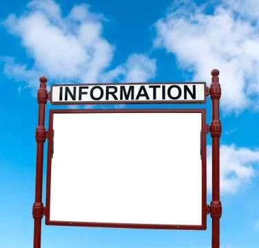 Information billboard on the sky background Foto stock