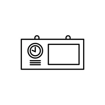 Information board clock icon Stock Illustration