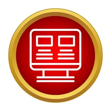 Information board displaying schedule data in red icon Stock Illustration