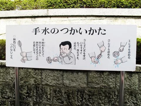Information board label post show process how to procedure washing hand rite  Stock Photos