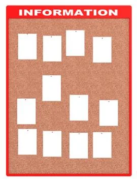 Information board with paper sheets Stock Photos