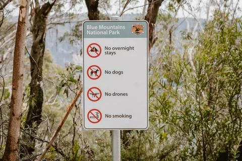 Information board with rules about the environment Stock Photos