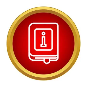 Information book icon on red round button Stock Illustration