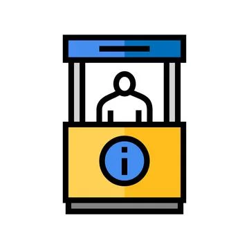 Information booth color icon vector illustration 스톡 일러스트