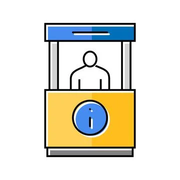 Information booth color icon vector illustration 스톡 일러스트