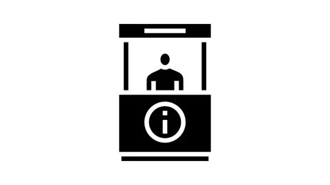 Information booth glyph icon animation Stock Footage 326143082