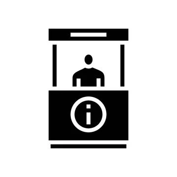Information booth glyph icon vector illustration 스톡 일러스트