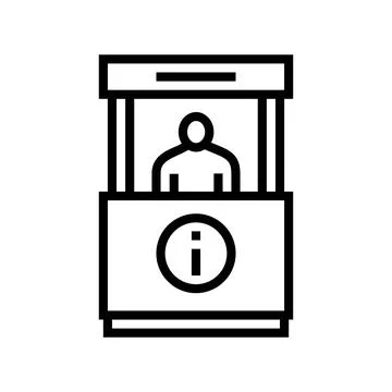Information booth line icon vector illustration Stock Illustration
