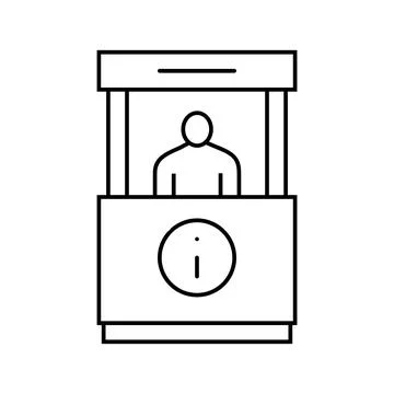 Information booth line icon vector illustration Stock Illustration