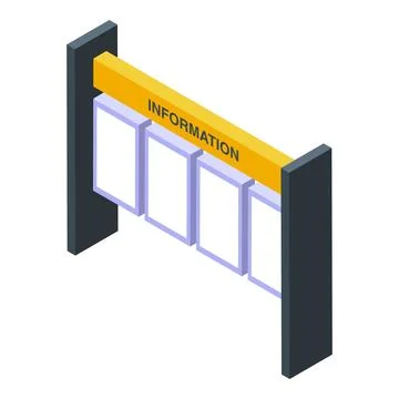 Information booth showing blank interactive digital screens Stock Illustration