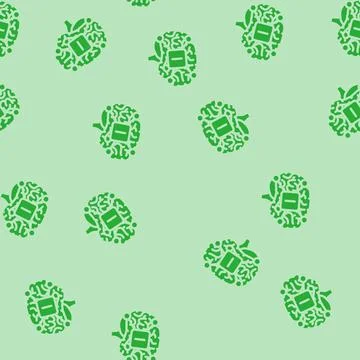 Information brain glyph vector seamless pattern Stock Illustration