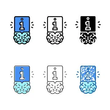 Information brain range color icon vector Illustrazione stock