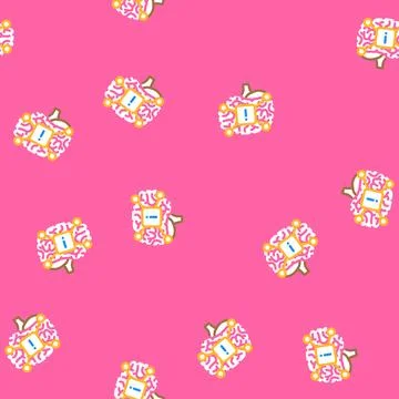 Information brain vector seamless pattern Stock Illustration