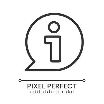 Information bubble blue pixel perfect linear icon Stock Illustration
