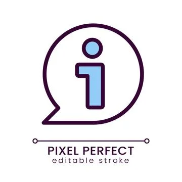 Information bubble blue pixel perfect RGB color icon Stock Illustration