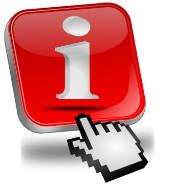 Information Button with cursor - 3D illustration Illustrazione stock