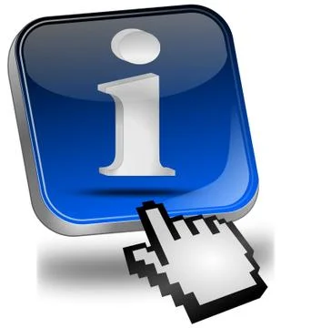 Information Button with cursor - 3D illustration Stock Illustration
