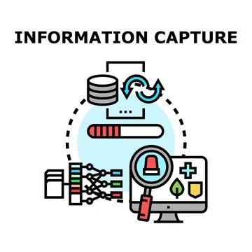 Information capture analyzing big data management system Stock Illustration