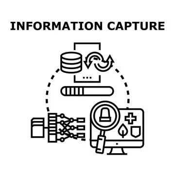 Information capture analyzing big data management system Illustrazione stock