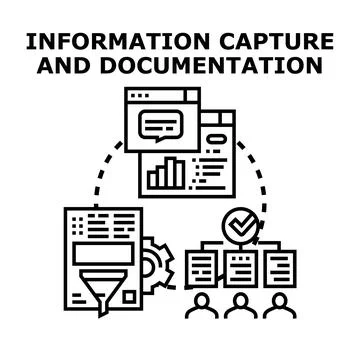 Information capture and documentation process vector illustration Stock Illustration