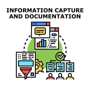 Information capture and documentation process vector illustration 스톡 일러스트