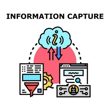 Information capture concept extracting data from web document Stock Illustration