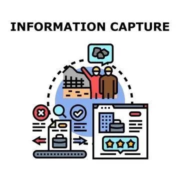 Information capture process with data collection and processing Stock Illustration