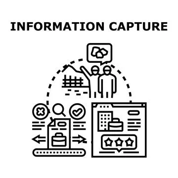 Information capture process with data collection and processing Stock Illustration