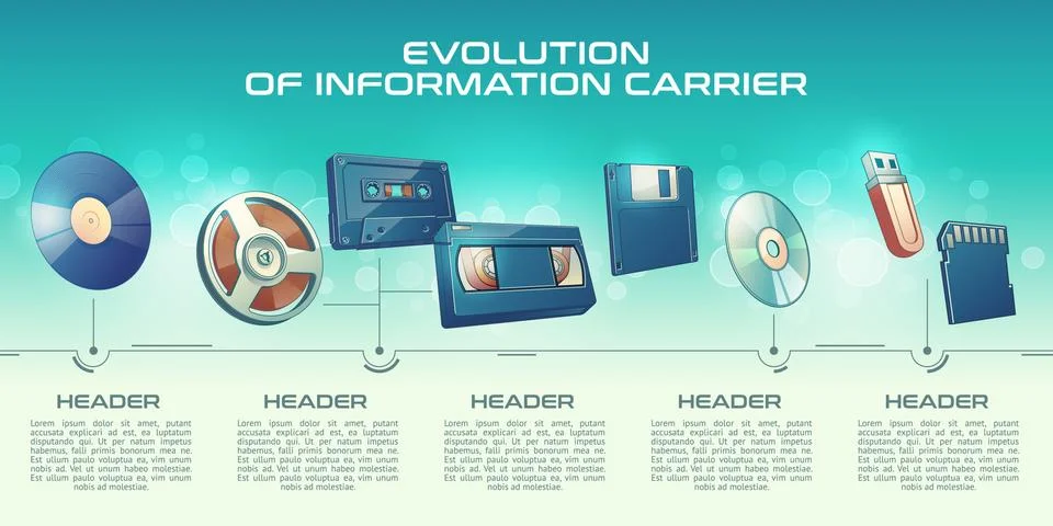 Information carriers technologies progress vector Stock Illustration