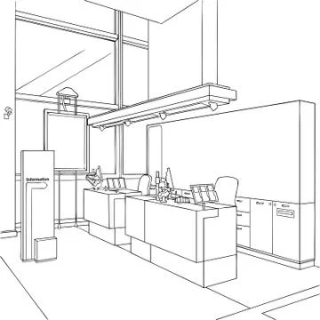 Information Center Panel Design Stock Illustration