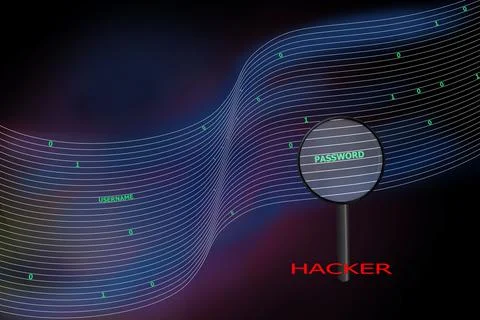 Information channel of the binary code hacking Stock Photos