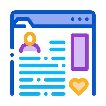 Information chart folder about man icon vector outline illustration Illustrazione stock