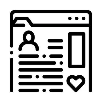 Information chart folder about man icon vector outline illustration Stock Illustration